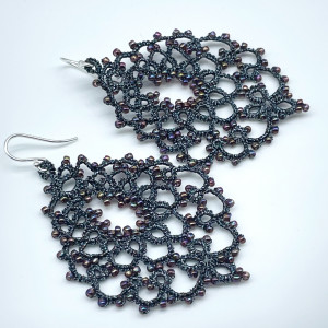 Kolczyki koronka frywolitka 093