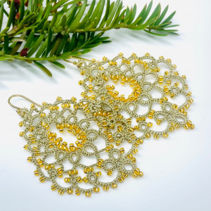 Kolczyki koronka frywolitka 096