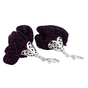 Kolczyki Kwiaty Ciemny Fiolet Mieniące Srebrne Bigle Lekkie Ażurowe