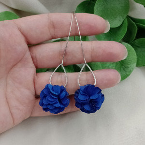 Kolczyki kwiaty kobaltowe wesele ślub szafirowe