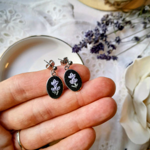 Kolczyki Lawenda ciemna mini