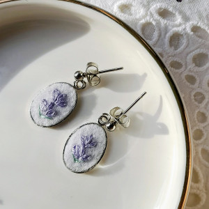 Kolczyki Lawenda jasna mini 3