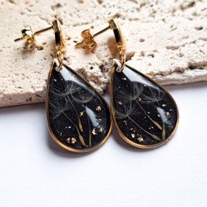 Kolczyki łezka z dmuchawcem