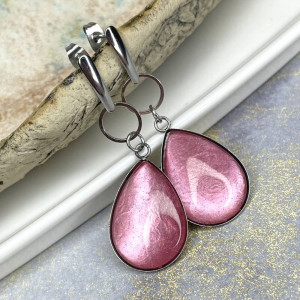 Kolczyki łezki w odcieniu perłowego różu Aysen e5/47