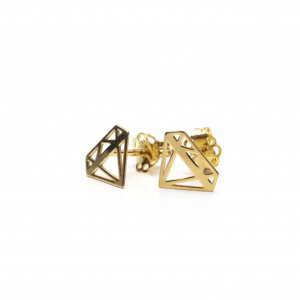 KOLCZYKI LUMI DIAMENTY - SREBRO ZŁOCONE 24K ZŁOTEM