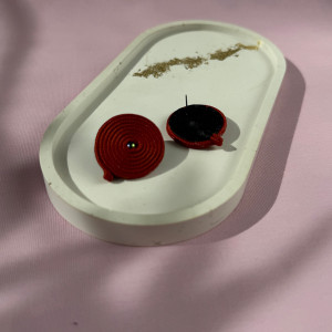 Kolczyki małe koła rude