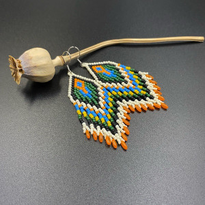 Kolczyki mini indiańce kolorowe #689