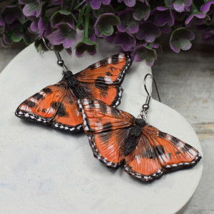 Kolczyki motyle - pomarańczowe