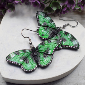 Kolczyki motyle - zielone