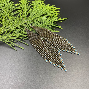 Kolczyki nakrapiane brązowe #996