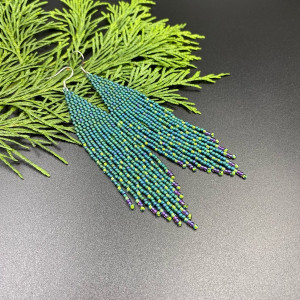 Kolczyki nakrapiane morska zieleń #997