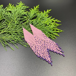 Kolczyki nakrapiane pastelowy róż, fioletowy #994