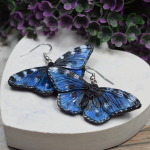 Kolczyki niebieskie motyle