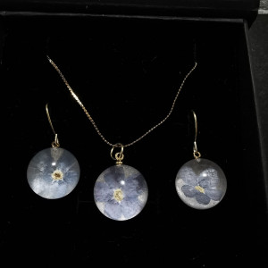 Kolczyki niezapominajki kulki