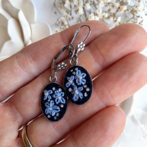 Kolczyki Niezapominajki nocą małe