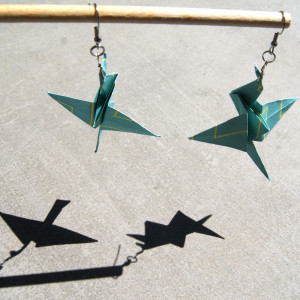 kolczyki origami żurawie