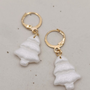 KOLCZYKI PERŁOWE CHOINKI wiszące