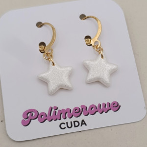 KOLCZYKI PERŁOWE GWIAZDKI małe