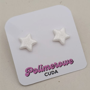 KOLCZYKI PERŁOWE GWIAZDKI sztyfty