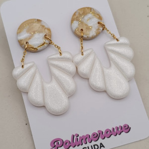 KOLCZYKI PERŁOWO ZŁOTE