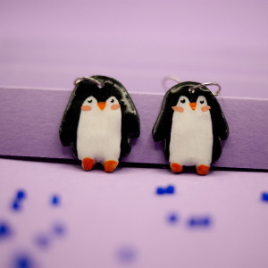 Kolczyki pingwiny