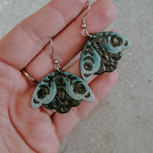 Kolczyki Poclay- Ćmy (ręcznie malowane)