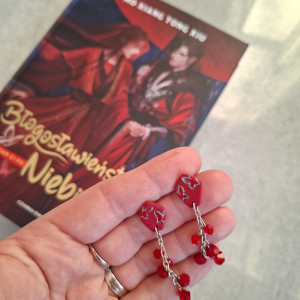 Kolczyki Poclay- kryształy z koralikami ("Błogosławieństwo Niebios")