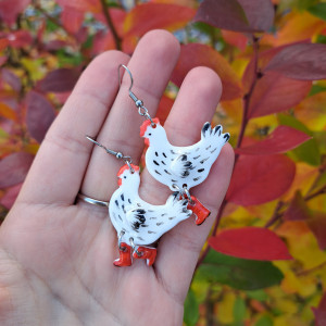 Kolczyki Poclay- Kury w kaloszach