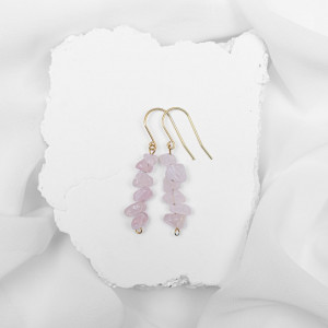 Kolczyki pozłacane z kwarcem.