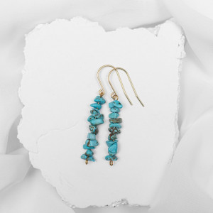 Kolczyki pozłacane z turkusem.