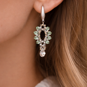 Kolczyki Silver Chrysolite - Biżuteria z Kryształów Preciosa