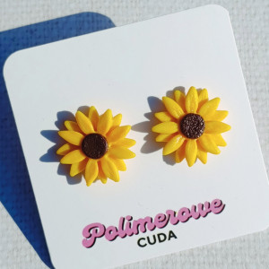 Kolczyki słonecznik sztyfty