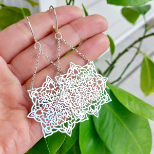 Kolczyki srebrne rozety