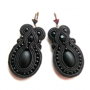 kolczyki sutasz Black Oval