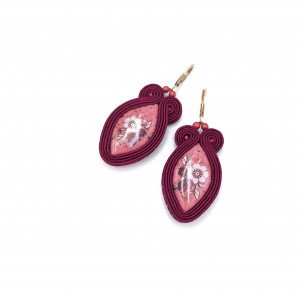 Kolczyki sutasz bordowe z glinki małe lekkie codzienne „Resina”