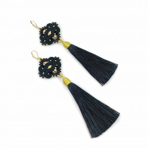 Kolczyki sutasz czarne Aztec