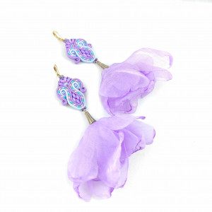 Kolczyki sutasz Little One Kwiaty Fairy soutache