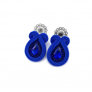 Kolczyki sutasz niebieskie sztyfty codzienne „Ella” z kryształkami