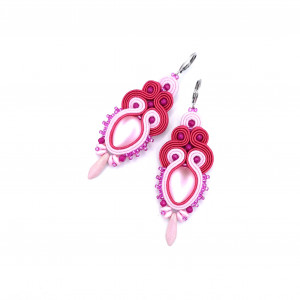 Kolczyki sutasz różowe „Amaya” wiosenne lekkie romantyczne