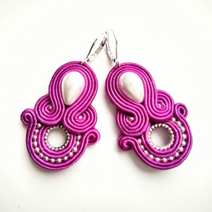 Kolczyki sutaszowe ażurowe Orchidea