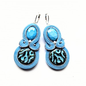 Kolczyki sutaszowe Blue Crystal