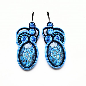 Kolczyki sutaszowe Blue Paisley