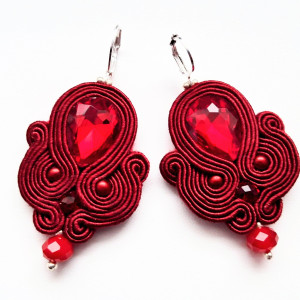 Kolczyki sutaszowe Bordo