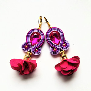 Kolczyki sutaszowe  Bugenwilla