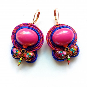 Kolczyki sutaszowe Colorful Dragonfly