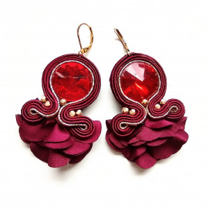 Kolczyki sutaszowe Dancer - Burgundy