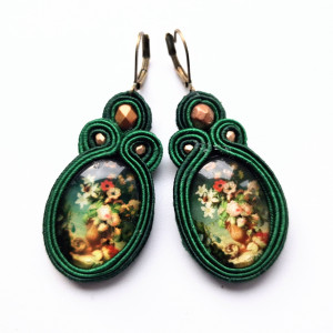 Kolczyki sutaszowe Green Morning