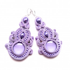 Kolczyki sutaszowe Lavender