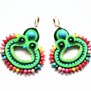 Kolczyki sutaszowe Multicolor Openwork