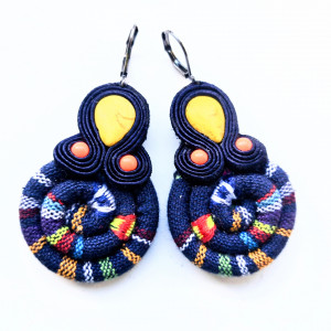 Kolczyki sutaszowe Navy Blue Masai